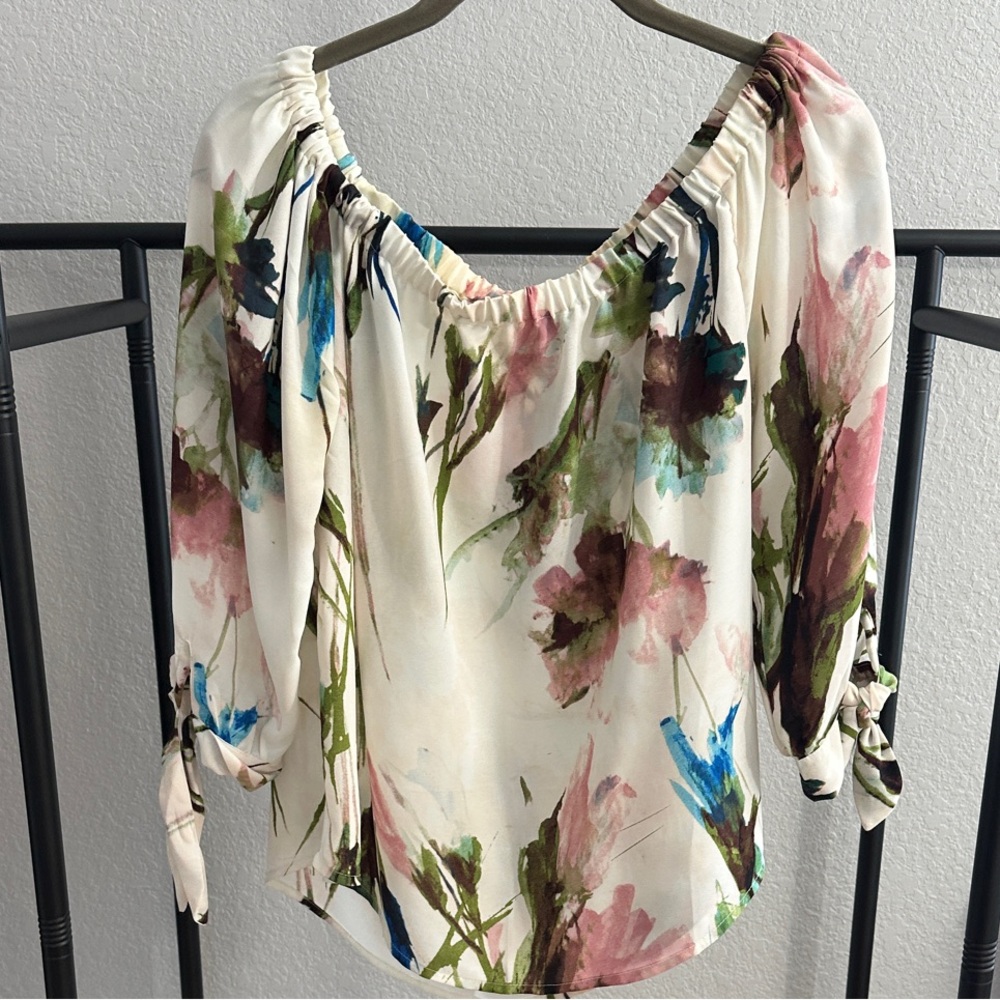 Floral Print Off-Shoulder Women's Blouse
